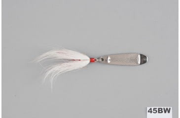 Image of Hopkins Shorty Hammered Spoon w/Bucktail Treble, Stainless Steel, 1/2oz, 2 1/4in, 45BW