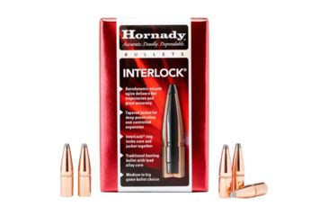 Image of Hornady 4503 InterLock 45 Caliber .458 350 GR Flat Point 50 Box