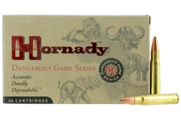 Image of Hornady Dangerous Game .376 Steyr 225 grain InterLock SP - Recoil Proof Brass Cased Centerfire Rifle Ammo, 20 Rounds, 8234