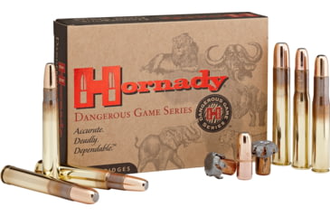 Image of Hornady Dangerous Game .458 Lott 500 grain Dangerous Game eXpanding Bonded Brass Cased Centerfire Rifle Ammo, 20 Rounds, 82614