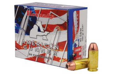 Image of Hornady American Gunner .40 S&amp;W 180 grain eXtreme Terminal Performance Brass Cased Centerfire Pistol Ammo, 20 Rounds, 91364