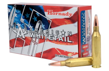 Image of Hornady American Whitetail .243 Winchester 100 grain InterLock Boat-Tail SP Brass Cased Centerfire Rifle Ammo, 20 Rounds, 8047