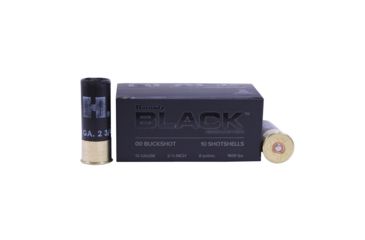 Image of Hornady BLACK 12 Gauge 8 Pellet 2.75 in #00 Buck Centerfire Shotgun Buckshot Ammo, 10 Rounds, 86249
