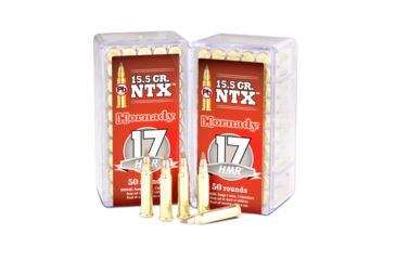 Image of Hornady Varmint Express Rimfire .17 Hornady Magnum Rimfire 15.5 grain NTX Brass Cased Rimfire Ammo, 50 Rounds, 83171