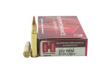 Image of Hornady Superformance .222 Remington 50 grain V-MAX Brass Cased Centerfire Rifle Ammo, 20 Rounds, 8316