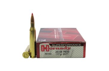 Image of Hornady Superformance .25-06 Remington 117 grain Super Shock Tip Brass Cased Centerfire Rifle Ammo, 20 Rounds, 81453