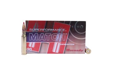 Image of Hornady Superformance .308 Winchester 168 grain Extremely Low Drag Match Brass Cased Centerfire Rifle Ammo, 20 Rounds, 80963