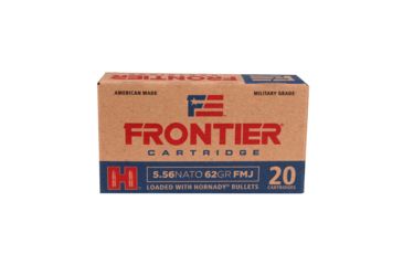 Image of Hornady Frontier 5.56x45mm NATO 62 grain Full Metal Jacket Brass Cased Centerfire Rifle Ammo, 20 Rounds, FR260