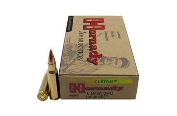 Image of Hornady Custom 6.8mm Remington SPC 120 grain Super Shock Tip Brass Cased Centerfire Rifle Ammo, 20 Rounds, 8347