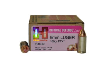 Image of Hornady Critical Defense 9 mm Luger 100 grain Flex Tip eXpanding Brass Cased Centerfire Pistol Ammo, 25 Rounds, 90240