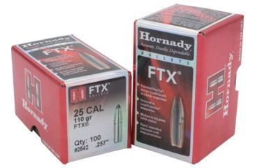 Image of Hornady Rifle Bullets, .25 Caliber, .257, 110 grain, FTX, 100 Bullets, 2542