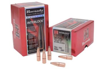Image of Hornady Bullets, .30 cal, 165 grain, Soft Point, 0.308 inch Diameter, 100-Rounds, 3040