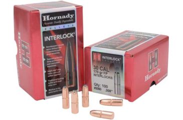 Image of Hornady Bullets, .30 cal, 170 grain, Flat Point, 0.308 inch Diameter, 100-Rounds, 3060