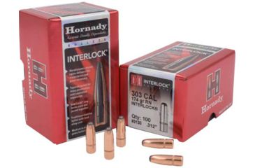 Image of Hornady Bullets, .303 cal, 174 grain, Round Nose, 0.312 inch Diameter, 100-Rounds, 3130