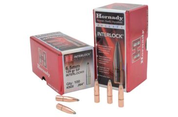 Image of Hornady Bullets, 6.5mm, 129 grain, Soft Point, 0.264 inch Diameter, 100-Rounds, 2620