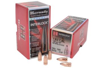 Image of Hornady Bullets, 7.62 cal, 123 grain, Soft Point, 0.31 inch Diameter, 100-Rounds, 3140
