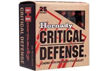 Image of Hornady Critical Defense .40 S&amp;W 165 grain Flex Tip eXpanding Brass Cased Centerfire Pistol Ammo, 20 Rounds, 91340