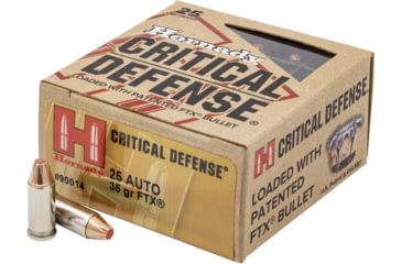 Image of Hornady Critical Defense .25 ACP 35 grain Flex Tip eXpanding Brass Cased Centerfire Pistol Ammo, 25 Rounds, 90014