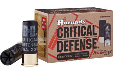 Image of Hornady Critical Defense 12 Gauge 8 Pellet 2.75 in #00 Buck Centerfire Shotgun Buckshot Ammo, 10 Rounds, 86240