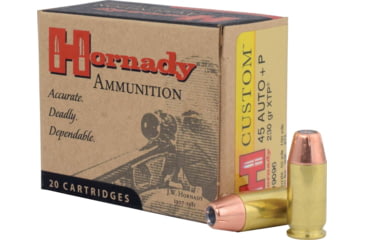 Image of Hornady Custom .45 ACP +P 230 grain eXtreme Terminal Performance Brass Cased Centerfire Pistol Ammo, 20 Rounds, 9096