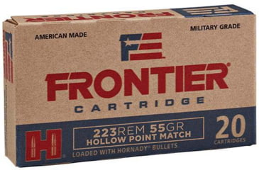 Image of Hornady Frontier .223 Remington 55 grain Hollow Point Brass Cased Centerfire Rifle Ammo, 20 Rounds, FR140