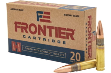 Image of Hornady Frontier .300 AAC Blackout 125 grain Full Metal Jacket Brass Cased Centerfire Rifle Ammo, 20 Rounds, FR400
