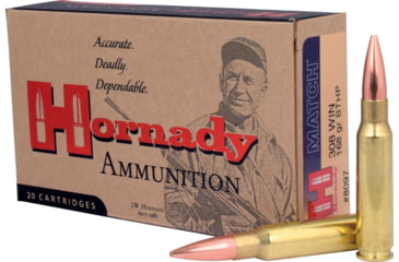 Image of Hornady Match Rifle Ammo .308 Win 168 gr BTHP MATCH 50 rd, 80972