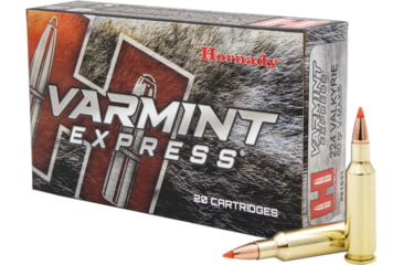 Image of Hornady Varmint Express .224 Valkyrie 60 grain V-MAX Brass Cased Centerfire Rifle Ammo, 20 Rounds, 81531