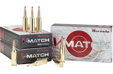 Image of Hornady V-Match, 6.5mm Grendel, 100 Grain, Eld-Vt Centerfire, Rifle Ammo, 20 Rounds, 81521-20RD