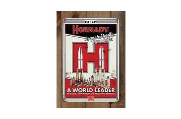 Image of Hornady Vintage Tin Sign, Red/Bl/White, small 099101