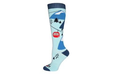 Image of Hot Chillys Gondola Mid Volume Sock - Womens, Gondola/Blue, Medium, HC2852P-575-M
