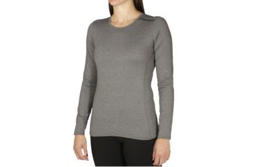 Image of Hot Chillys Micro Elite Chamois Crewneck Top - Womens, Granite, Medium, HC9908-532-M