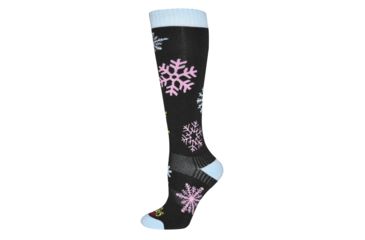 Image of Hot Chillys Snowflakes Mid Volume Sock - Womens, Snowflakes/Black, Small, HC2848P-449-S