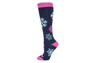 Image of Hot Chillys Snowflakes Mid Volume Sock - Womens, Snowflakes/Lapis, Medium, HC2848P-236-M