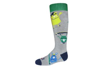 Image of Hot Chillys Youth Doods Mid Volume Sock, Doods/Grey, Medium, HC2833P-736-M