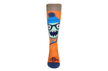 Image of Hot Chillys Youth In Your Face Mid Volume Sock, IYF/Orange, Small, HC2835P-123-S