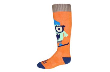 Image of Hot Chillys Youth In Your Face Mid Volume Sock, IYF/Orange, Small, HC2835P-123-S