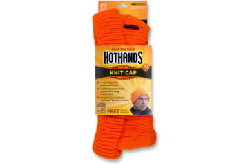 Image of Hot Hands Hothands Heated Knit Cap Blaze Orange W/free Pair Of Warmers