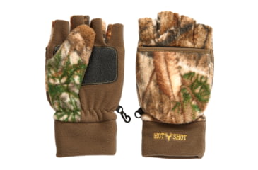 Image of Hot Shot Bulls-eye Pop-Top Mittens, Realtree Edge, Medium, 1409483