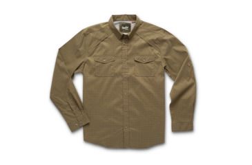 Image of Howler Brothers Firstlight Tech Shirt - Mens, Primer Plaid/ Moss, Large, 123719F-PPM-L