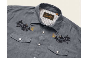 Image of Howler Brothers Gaucho Snapshirt - Mens, Blue Oxford / Howler Posse, Large, 120719S-POS-L