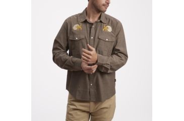 Image of Howler Brothers Gaucho Snapshirt - Mens, Brown Oxford/Hermit Crabs, XL, 120720S-BRO-XL