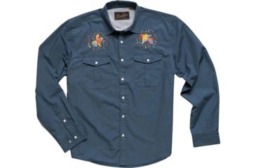 Image of Howler Brothers Gaucho Snapshirt - Mens, Cobalt Microstripe / Dos Gallos, 2XL, 120719S-GAL-XXL