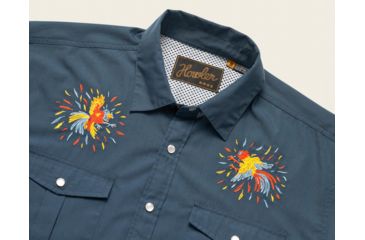 Image of Howler Brothers Gaucho Snapshirt - Mens, Cobalt Microstripe / Dos Gallos, 2XL, 120719S-GAL-XXL