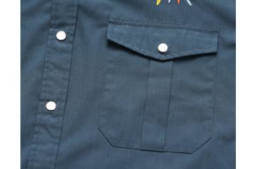 Image of Howler Brothers Gaucho Snapshirt - Mens, Cobalt Microstripe / Dos Gallos, 2XL, 120719S-GAL-XXL