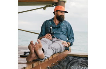 Image of Howler Brothers Gaucho Snapshirt - Mens, Deep Blue Microstripe/Jellyfish, L, 120720S-BBM-L