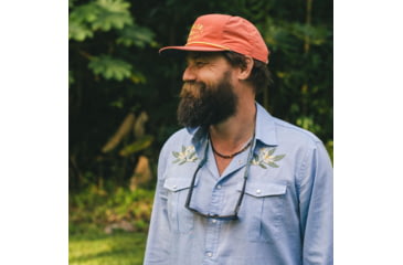 Image of Howler Brothers Gaucho Snapshirt - Mens, Pale Blue Oxford/Orange Blossom Special, M, 120720S-LBO-M