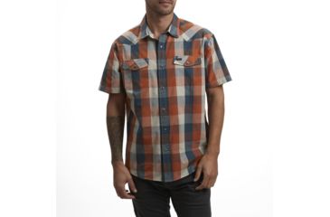 Image of Howler Brothers H Bar B Snapshirt - Mens, Alpine Plaid/Light Blue / Dijon, L, 122220S-WPM-L