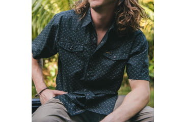 Image of Howler Brothers H Bar B Snapshirt - Mens, Ellipsis Print/Licorice, S, 122220S-DPB-S