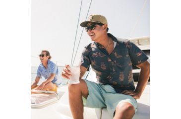 Image of Howler Brothers Mansfield Shirt - Mens, Gulf Destinations Print/Dark Slate Blue, M, 123520S-GMS-M